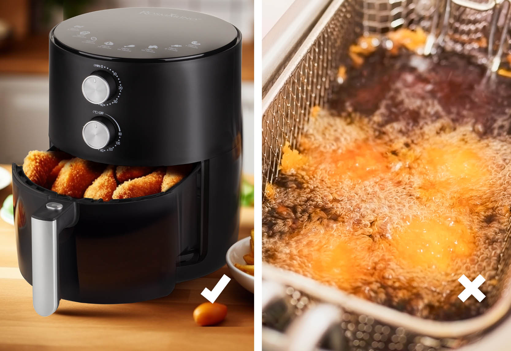 " Fritovanie" horúcim vzduchom bez zbytočného tuku. 