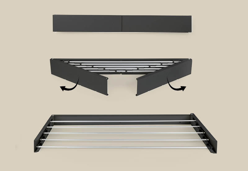 Vysúvanie a skladanie sušiaka trvá len niekoľko sekúnd.