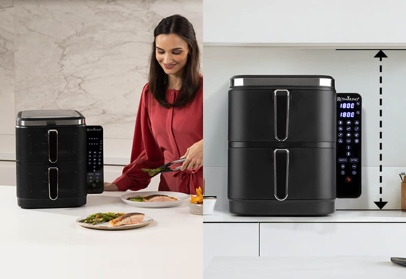 Inovatívny vertikálny dizajn šetrí miesto a je ideálny do menších kuchýň.