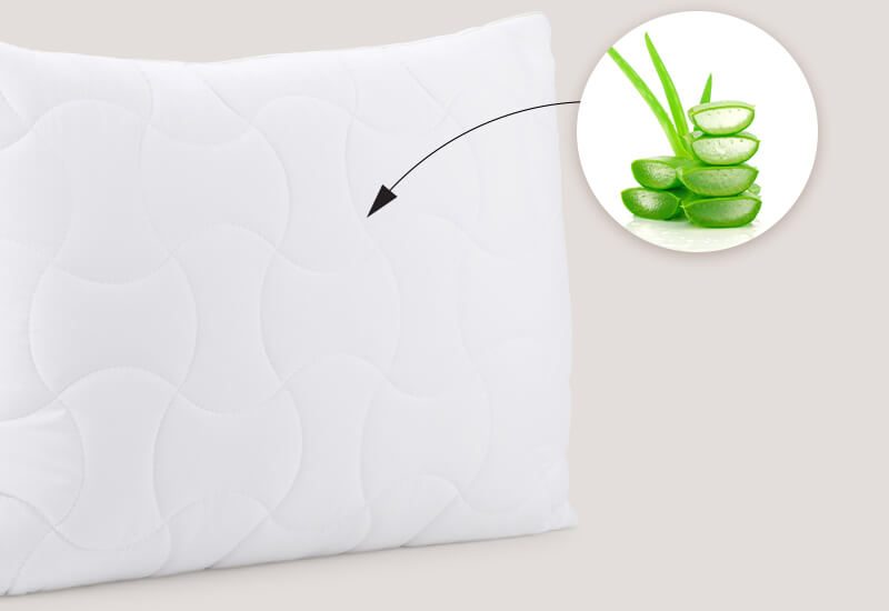 Poťah obohatený o aloe vera pre upokojujúci pocit počas spánku.