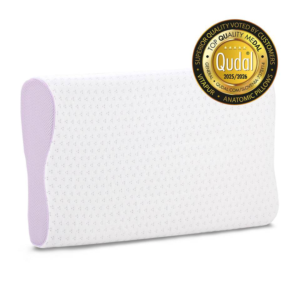 Anatomický vankúš z pamäťovej peny Lavender Memory - 30x50x7/9 cm