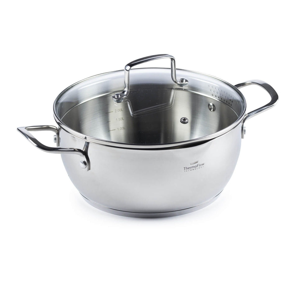 Rosmarino oceľový hrniec Pour&Cook II so sklenenou pokrievkou – 4,2 L, 24 cm