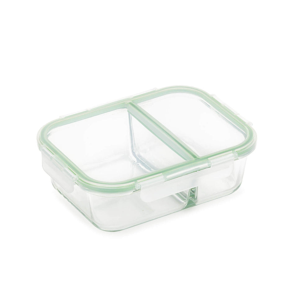 Pravouhlý sklenený pekáč s vekom a rozdeľovačom Rosmarino Bake&Go – 1300 ml