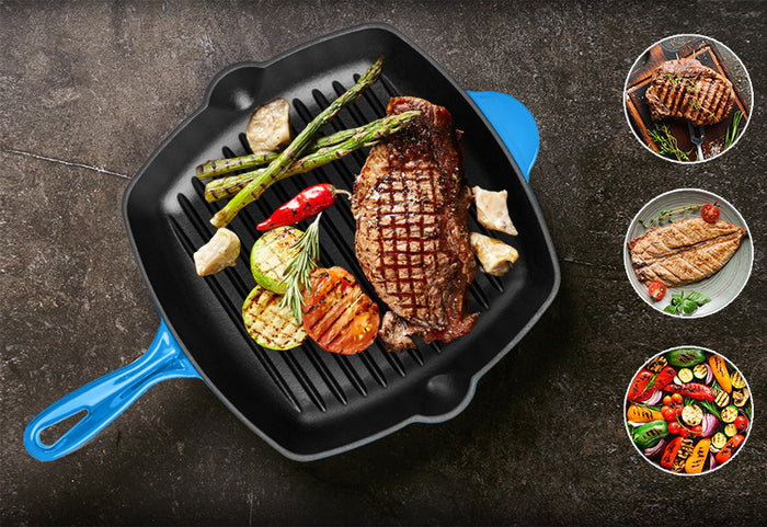 Typický "grilovací" vzor a nepriľnavý povrch.