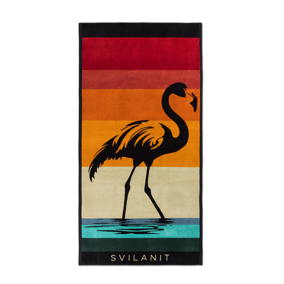 Plážová osuška Retro Flamingo, 80 x 160 cm