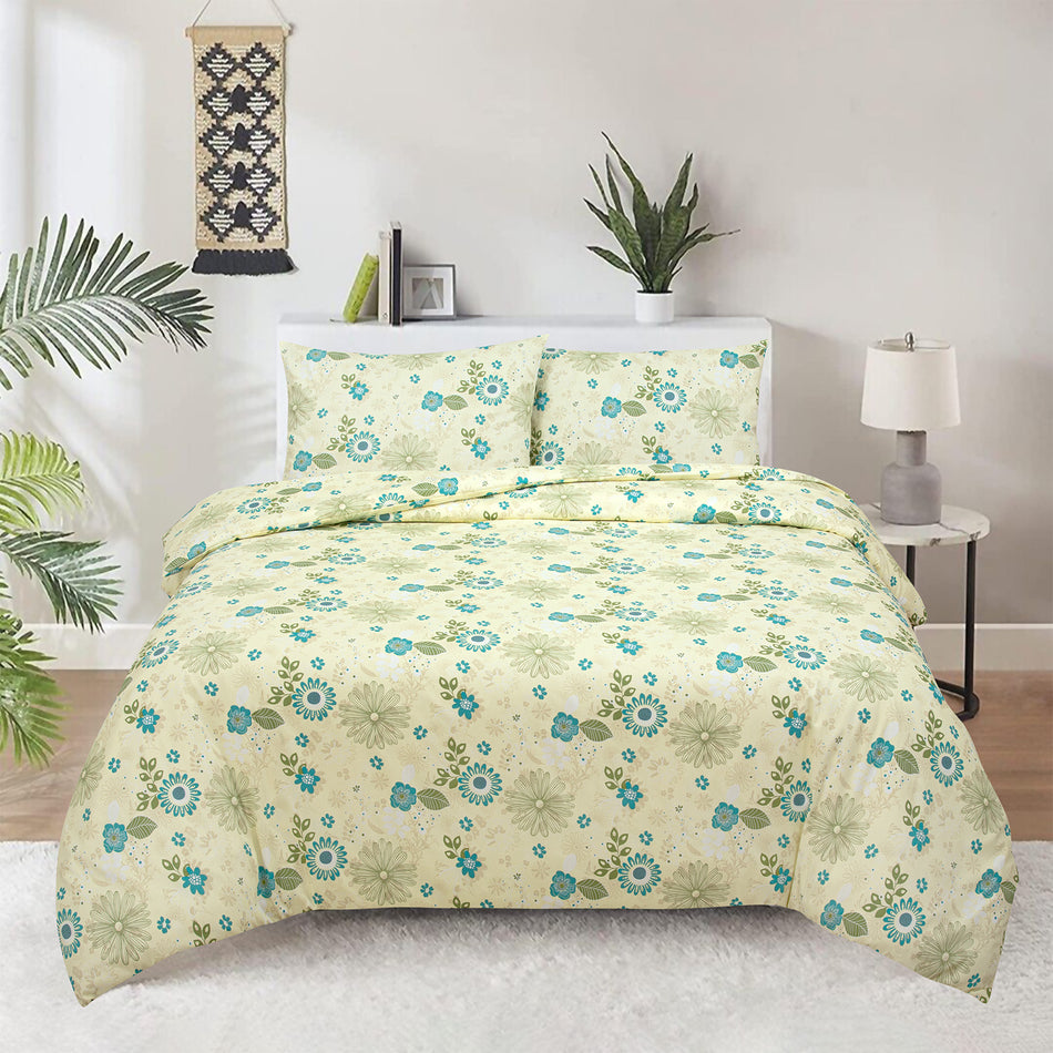 Bavlnená saténová posteľná bielizeň Floral Head