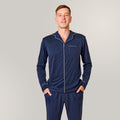 Svilanit dlhé pánske pyžamo Greyson – Imperial Blue