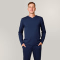 Svilanit dlhé pánske pyžamo Lennox V – Imperial Blue