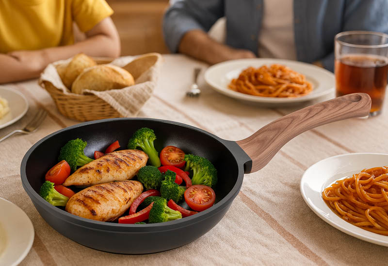 Vybrané kvalitné materiály pre rýchle varenie a dlhú životnosť riadu.