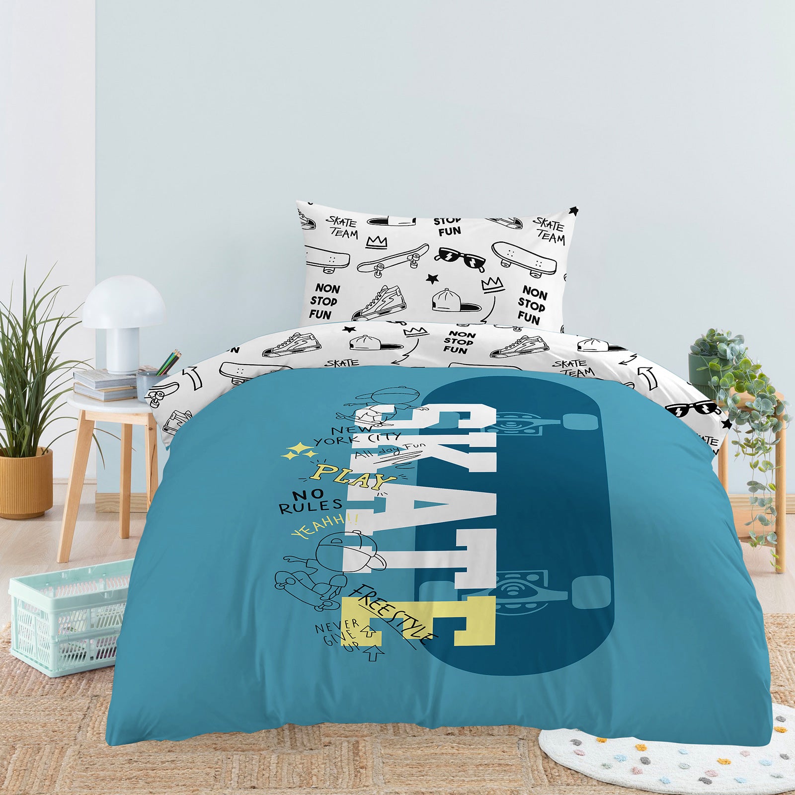 Detská bavlnená posteľná bielizeň Svilanit Skate City