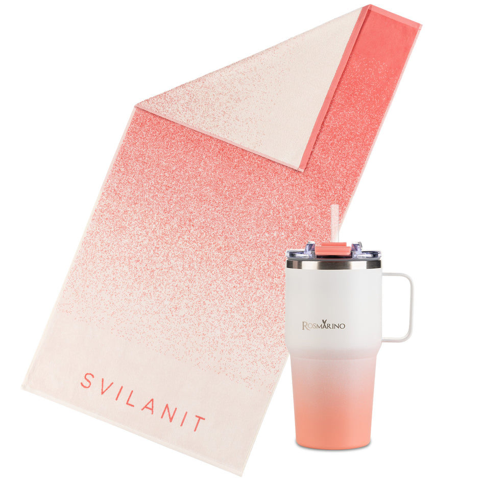 Súprava plážovej osušky a termohrnčeka BEACH