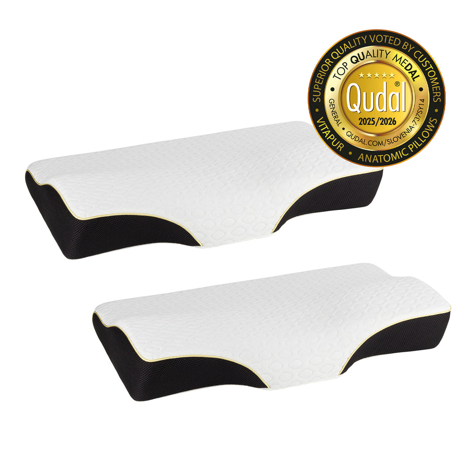 2 x anatomický vankúš proti chrápaniu Vitapur MemoSilver Ionity – 57 x 34 cm
