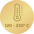 Teplotný rozsah 120 – 230 °C2