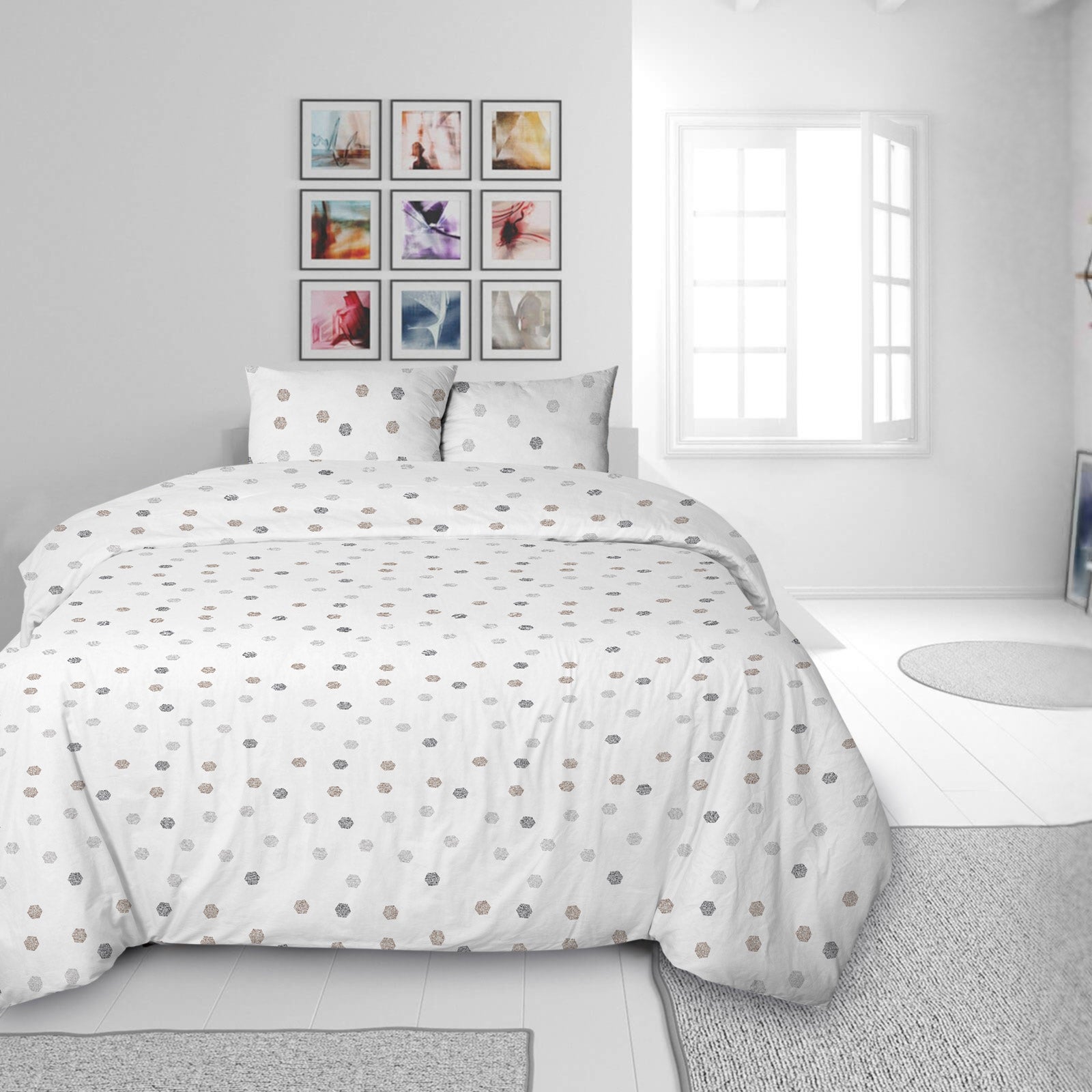 Bavlnená posteľná bielizeň Grey Dots